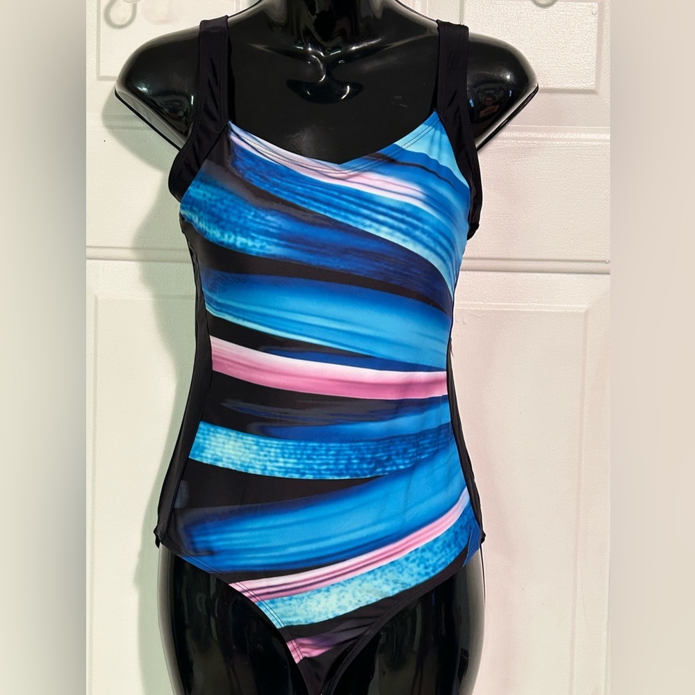 Womens One‎ Piece Swimsuits Color Block Print Bathingsuit Size Small - Picture 6 of 7